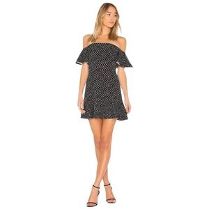 Saloni Amelia Polka Dot Mini Dress In Black & White Size 2